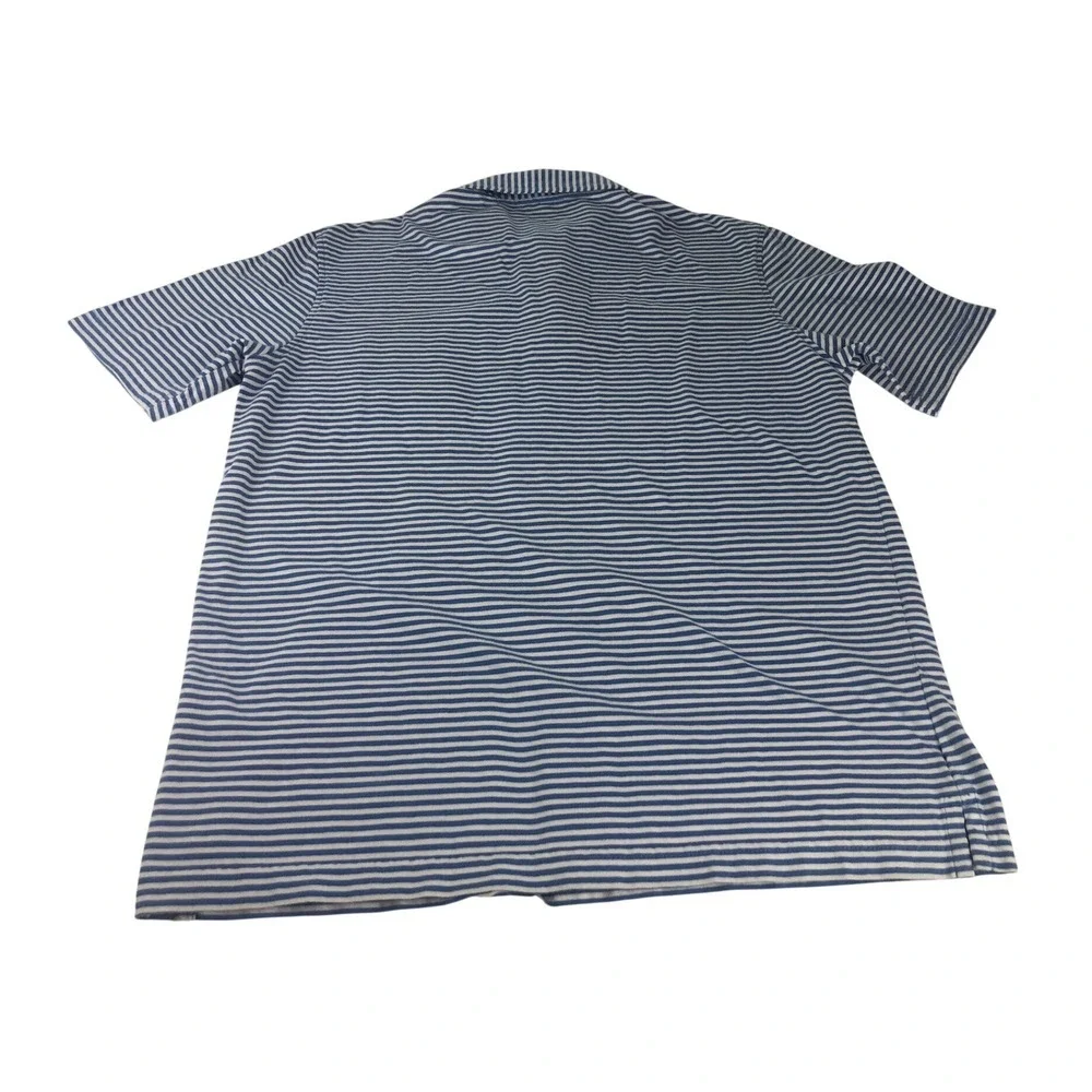 IZOD Saltwater Men's Blue White Stripe Short Sleeve Polo Shirt Size Small - Picture 2 of 8